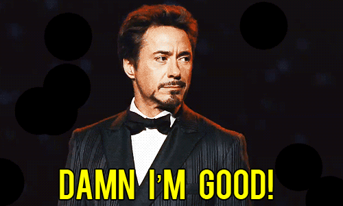 Como resolver o bloqueio criativo na hora de escrever - Robert Downey Jr com expressão confiante e na legenda a frase "Damn I'm Good"
