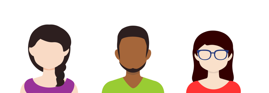 Guia para Copywriters: Como criar uma persona para o seu cliente - Ilustração de três personas/avatares.