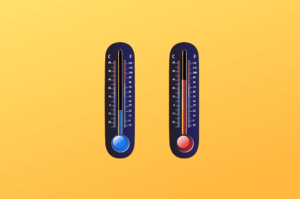 Público frio e público quente: o segredo da Copy que vende - Dois termômetros indicando temperatura alta e baixa